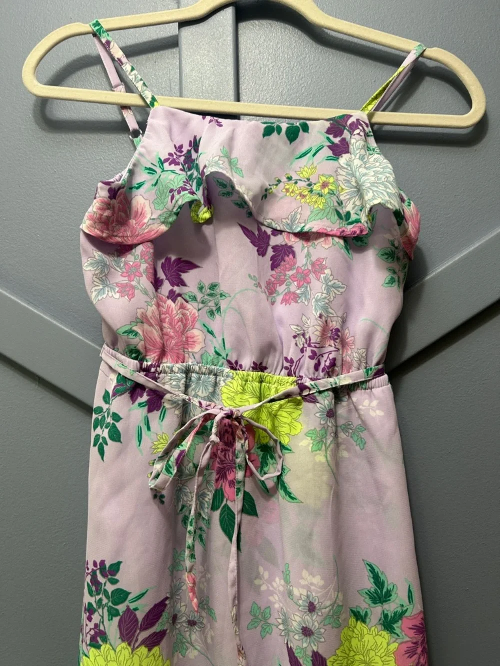 The Children's Place Pink Floral High-Low Sundress with Yellow Accents - Picture 2 of 3